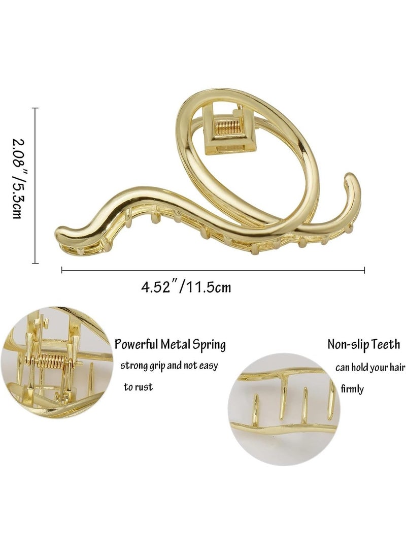 ChicAbode 2 PCS Metal Hair Claw Clips, Gold & Silver Color Large Letter Q Hair Claws Clip Non Slip Barrette Strong Hold Jaw Clamps Fashion Hair Styling Gift Headwear Hair Accessories for Women Girls - Image 2